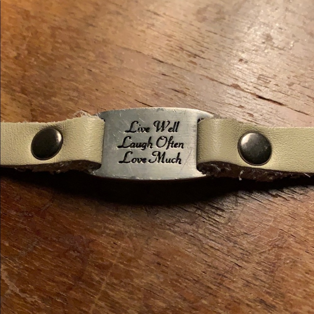 DILLON ROGERS Cream leather bracelet